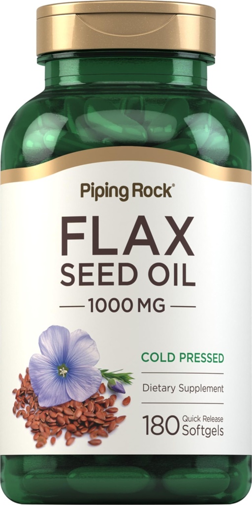 Piping Rock Vlaszaad Olie 1000mg Softgel Capsules 