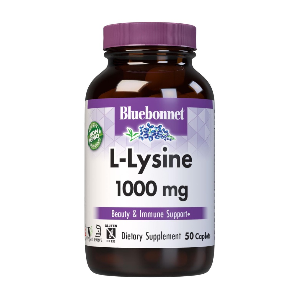 Bluebonnet L-Lysine 1000 mg caplets, 50 Tellen