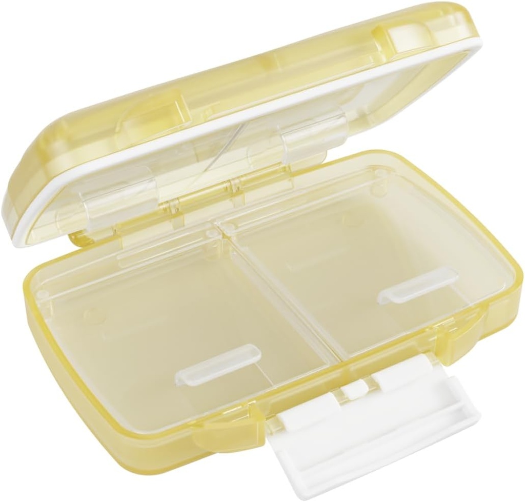 EZY DOSE Vocht-Proof Pill Case, Medicine Planner, Vitamine Organizer Box, Travel-Friendly, Latch-Closure naar veilige inhoud, 4 individuele afdelingen van meerdere maten met strakke Seal, Klein, Cream