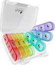 Fullicon Weekly Pillen Organisator, Pillen Organisator 3 keer Een dag voor reizen, Spill Proof Pillenhouder 7 dagen, Grote Pillen Organisator voor Geneeskunde, Vitamine, Visolie, en Supplement (Wissen Regenboog)