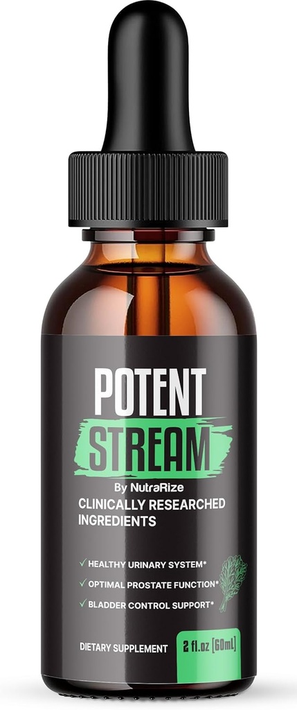 NutraRize Potent Stream Drops, Advanced Prostate Supplement - Natuurlijke ondersteuning voor Prostaat Gezondheid, Maximale sterkte, Reviews (30 Servings)