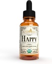 Happy Organic Mood Supplement - door Chroma Kruiden - 30 Servers - Made in USA - Verpakt in een glazen fles