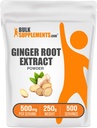 BulkSupplements.com Gemberwortelextractpoeder - Gembersupplement, Gemberwortelpoeder - Kruidensupplement, Glutenvrij, 500mg per portie, 250g (8.8 oz) (verpakking van 1)