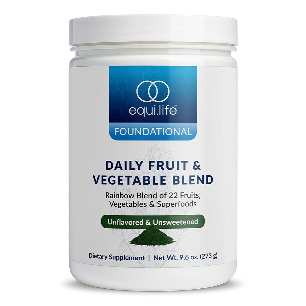 Equilife Daily Fruit & Vegetable Blend, Superfood Antioxidant Supplement met 22 Biologische Fruit & Groenten, Unflavored, Vitamine C, Vezel, 9 Essentiële Aminozuren, Ondersteunt Energie, 30 Servings Tub
