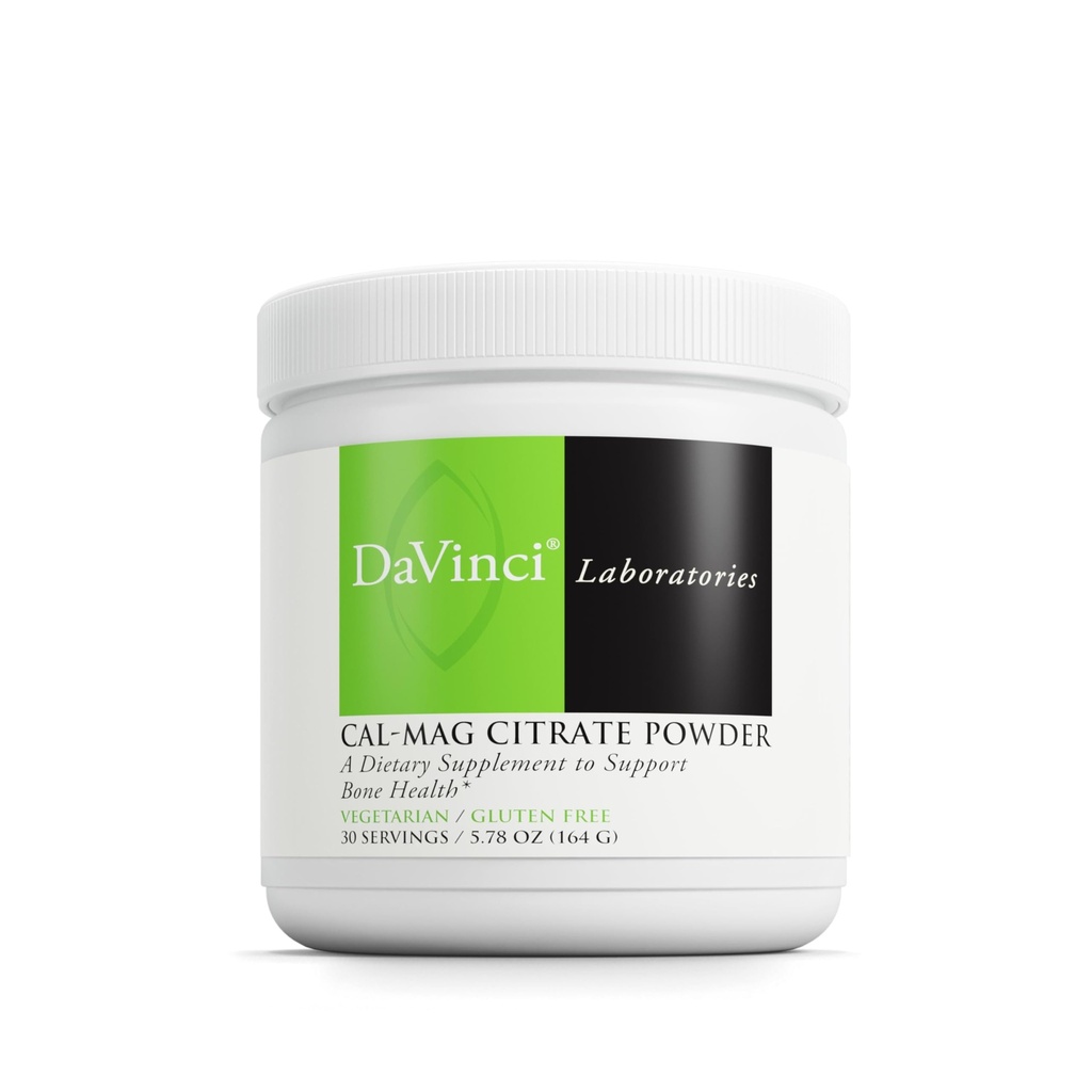DAVINCI Labs Cal-Mag Citrate Powder - Supports Bone Health* - Dietary Supplement with Vitamin D2, Magnesium & Calcium - Vegetarian - Gluten-Free - 30 Servings