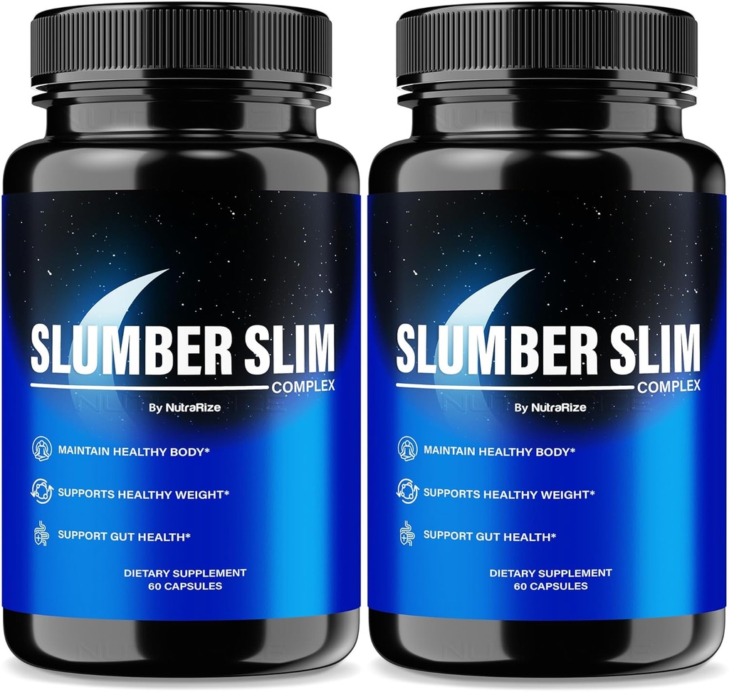 (2 Pack) Slumber Slim gewichtsverlies, Official SlumberSlim Complex Formula, Alle natuurlijke pillen ter ondersteuning van fitness en algemene wellness, Premium Keto Capsules, Slumber Slim Reviews (120 Capsules)