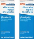 Rugby Dibucaine Topical Anesthetic 1% Aambei Zalf - pijnstillende crème voor jeuken en branden, aambei behandeling, anti jeuk crème 1 Oz (2 verpakkingen)