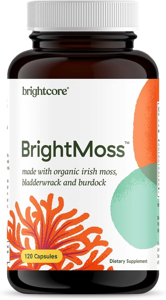 Voeding - BrightMoss, Irish Sea Moss Capsules, Organic Sea Moss with Bladderwrack & Burdock Root Capsules, Gut Health & Immune Support Supplement, 120 Capsules