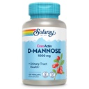 SOLARAY D-Mannose 1000mg met CranActin Cranberry Extract - D Mannose en Cranberry Supplement met Vitamine C - Ondersteunt Urinaire Tract Gezondheid - Vegan, 60-dagen garantie