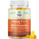 Vegetarische Omega 3 Gummies voor volwassenen - Vegetarische Omega 3 6 9 DHA Gummies voor hersenen bot en hart gezondheid en gezamenlijke ondersteuning - Burpless Fish Free Plant Based Supplement Mannen Vrouwen