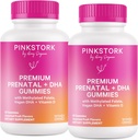 Pink Stork Premium Prenatale Gummy Vitaminen met DHA, Folaat en Vitamine D - 60 Vegan Gummies - 2 Pack