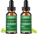 (2 Pack) Slippery Elm Bark Liquid Drops, Pure Organic Slippery Elm Extract 1000mg for Digestive Gut Health, Liquid Slippery Elm Tinctuur Kruidensupplement, Vegan, Alcoholvrij, Non-GMO, Glutenvrij