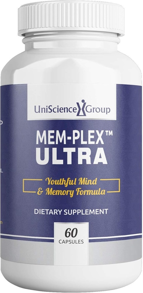 Mem-Plex Ultra, Natuurlijke Geheugen Ondersteuning Supplement met Fosfatidyl Serine, Bacopa Monniera Extract en Neurofactor Hele Koffie Fruit Extract, 60 Capsules