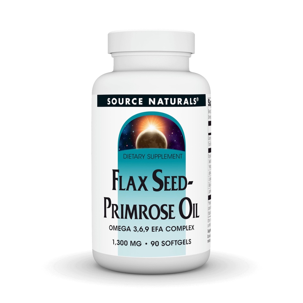 Bron Naturals Vlaszaad-Primrose Oil, Omega 3,6,9 EFA Complex, 1300mg - 90 Softgels