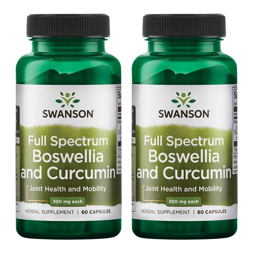 Swanson Full Spectrum Boswellia & Curcumin Natural Wellness Formula - (60 capsules) (2 verpakkingen)