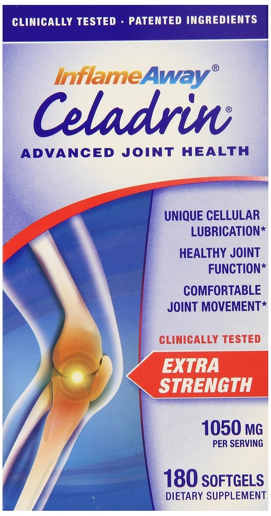 Celadrin® Advanced Joint Health 1050 Mg, 180 Softgels Snelle, langdurige Joint Comfort