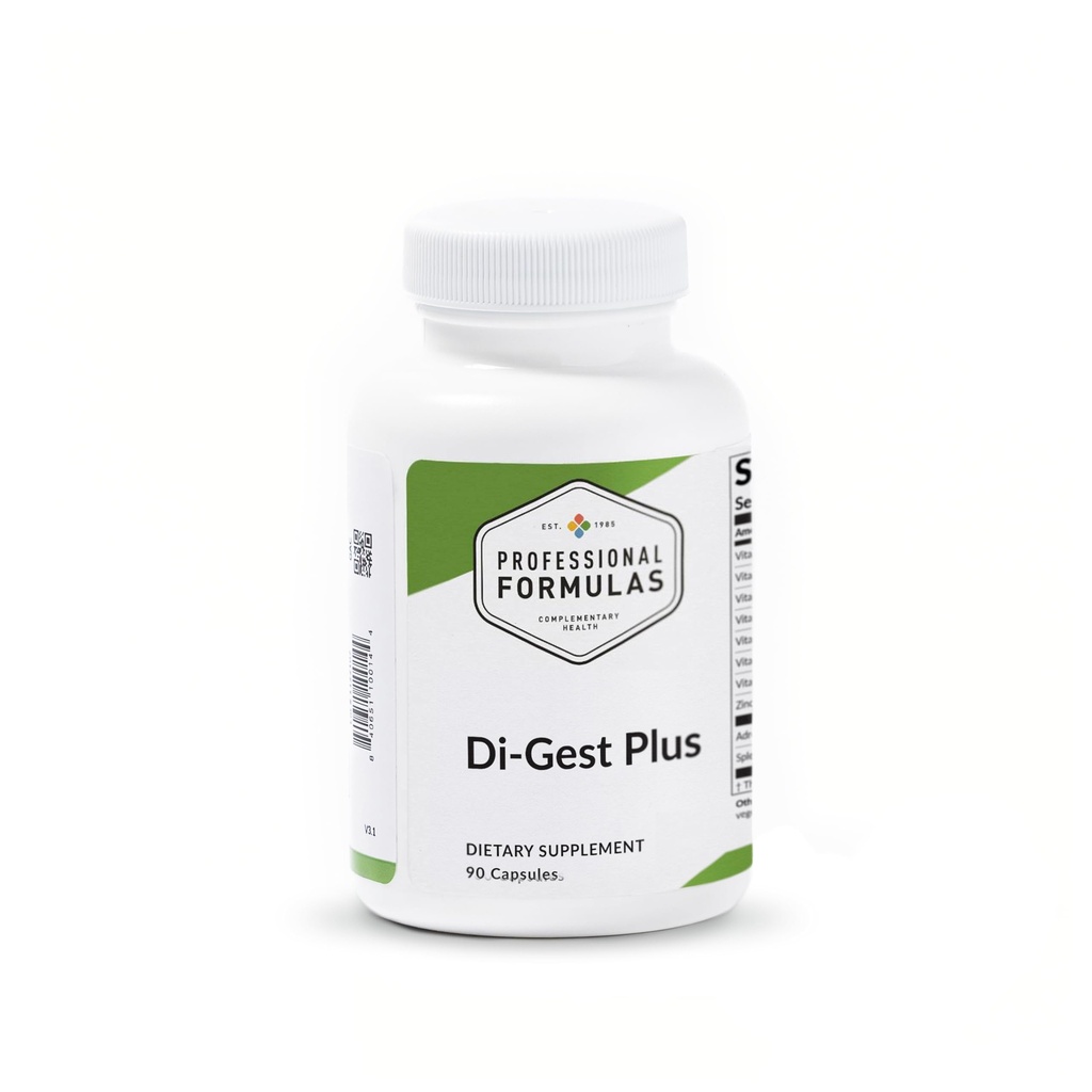 Professionele Formules Di-Gest Plus - Betaine, L-glutaminezuur, Pancreatin, Papain en Pepsin voor gezonde spijsvertering, Nutrient Absorptie, en Gut Lining - Hypoallergeen, Glutenvrij, 90 Capsules