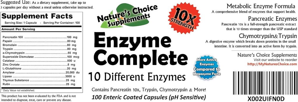 Enzyme Compleet met Chymotrypsin,Trypsin & More