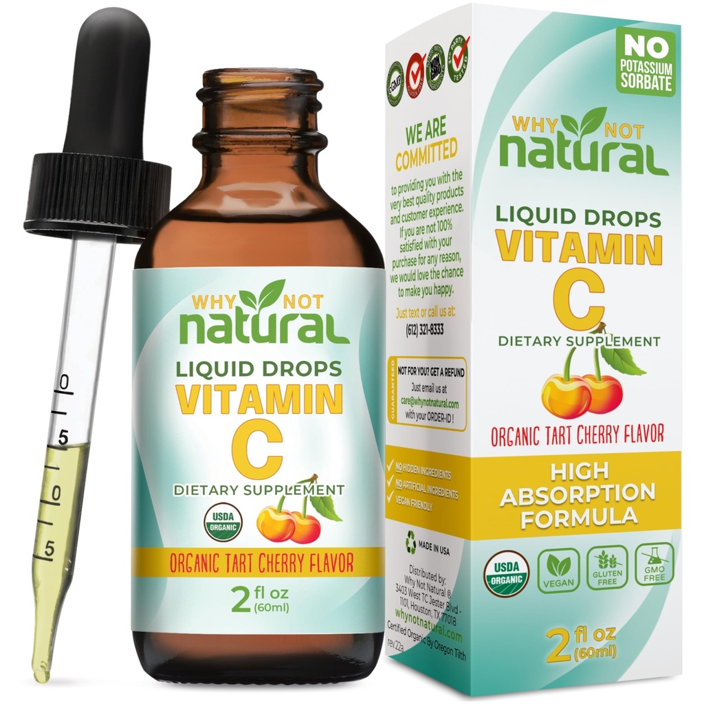 Waarom niet natuurlijke organische vloeibare vitamine C druppels supplement
