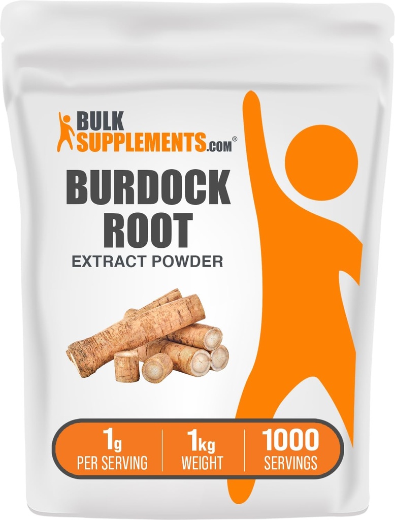 BulkSupplements.com Burdock Root Extract Powder - Burdock Root Supplement, Burdock Root Powder - Herbal Supplement, Glutenvrij, 1000mg per Serving, 5kg (11 lbs) (Pack of 5)