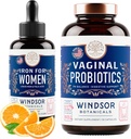 WINDSOR BOTANICA Vaginale Probiotica en vloeibare ijzer Supplement vrouwelijke gezondheid ondersteuning bundel
