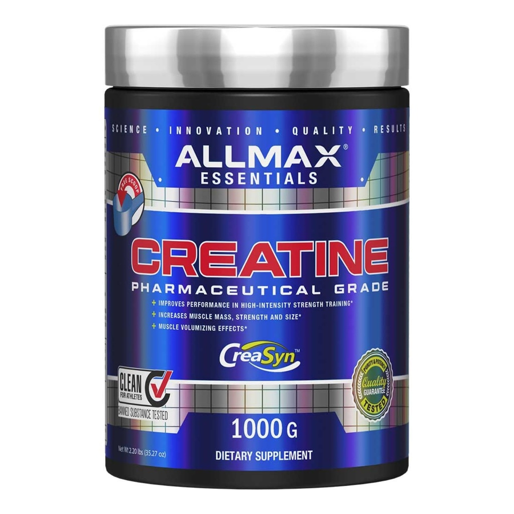 ALLMAX Essentials CREATINE - 1000 g poeder - Verbetert prestaties en trainingsintensiteit - Veganistisch en glutenvrij - 200 porties