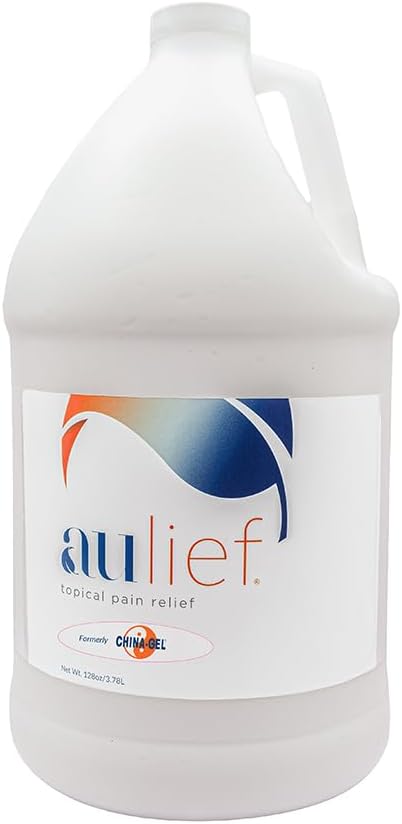 China-Gel Aulief pijnbestrijding Cream Artritis & Muscle Rub voor pijnlijke spieren & gewrichtspijn, nek, knie & rugpijn, Premium Dye-Free White Topical Gel, 128 oz fles