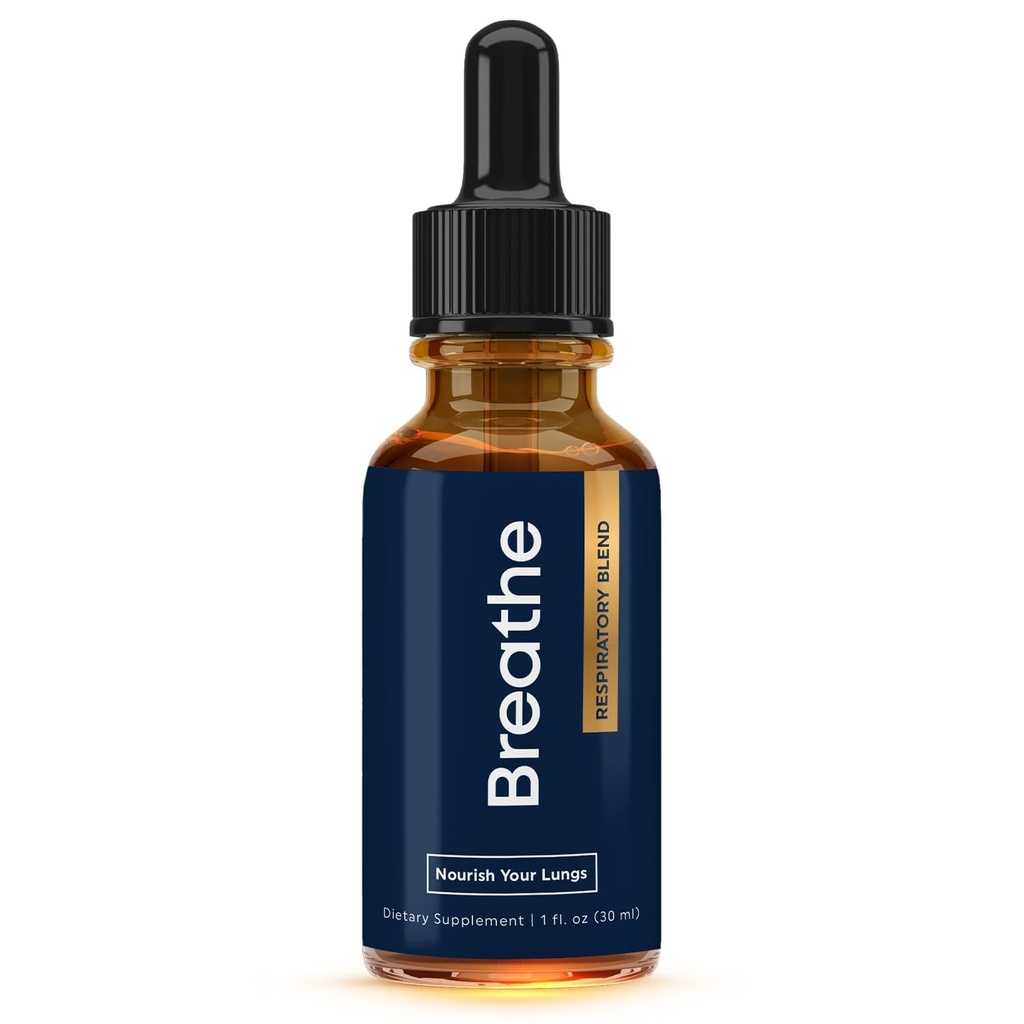 BREATHE 8-IN-1 Mullein Drops for Lungs & Airways (1 fl. oz.): Pepermunt, Thyme, & Mullein Leaf Extract for Longs Detox for Smokers - Break up Mucus & Breathe Clear - GMO-Free & Made in USA