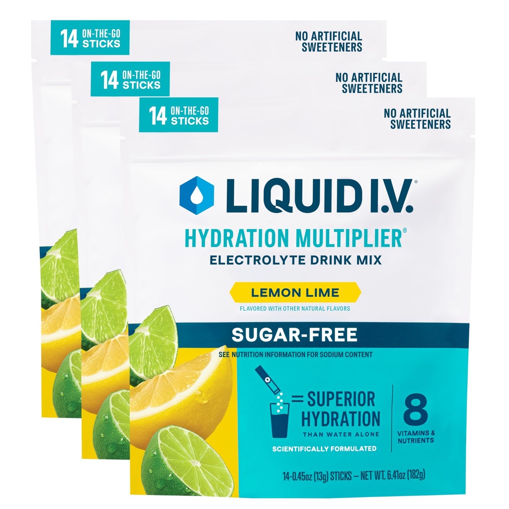 Vloeistof I.V.® Hydration Multiplier® Sugar-Free - Lemon Lime - Hydration Powder Packets 