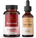 HERBAMAMA Beetwortel en Cat's Claw Kit - Bundel van 21:1 Concentrate Beetwortel en Cat's Claw Tinctuur 2 fl oz - Vegan, Non-GMO, Sugar & Alcohol-Free - 2 Pack
