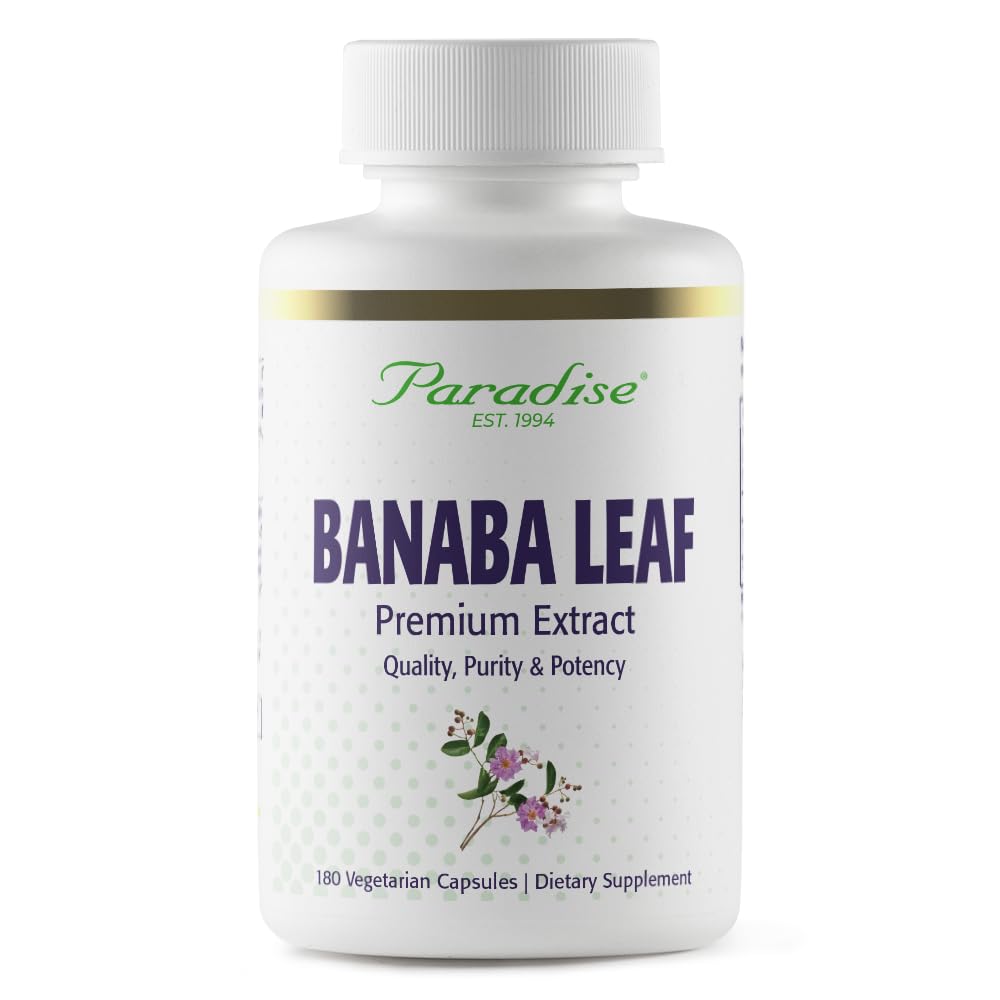 Paradise Herbs, Banaba Leaf, 12:1 Concentrated Extract, 250 mg, Vegan, Gluten-Free, Non-GMO, 180 Capsules
