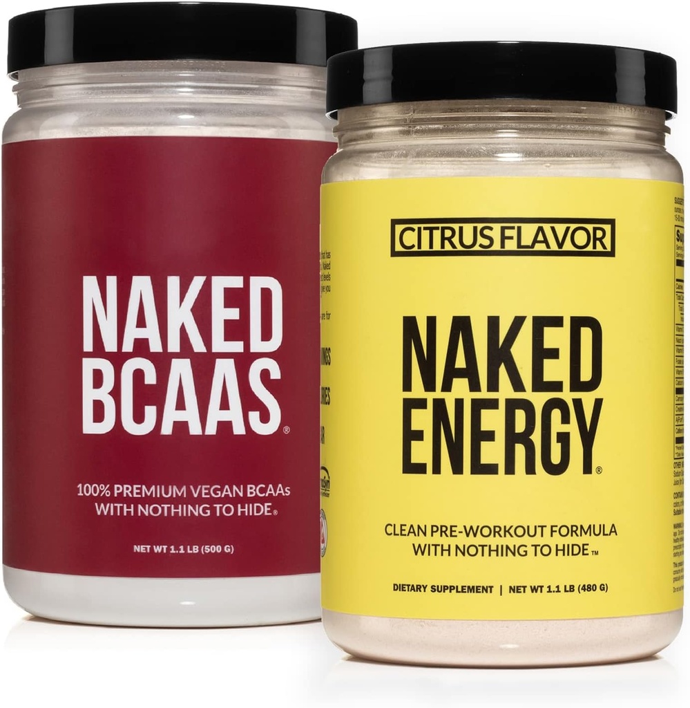 Naked Vegan energie en prestaties bundel Citrus energie BCAAS aminozuren poeder
