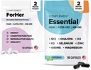 Complement ForHer Essential Multivitamine Bundle System (60 Servings) Hormone Balance for Women, Longevity, Energy, Immune and Brain Health