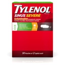 Tylenol Sinus Ernstige Daytime Caplets met Acetaminofen 325mg, Guaifenesin 200mg & Phenylefrine HCl 5mg, Non-Drowsy Pain Reliever, Expectorant & Nasal Decongestant, 50 Travel Packs of 2 cl