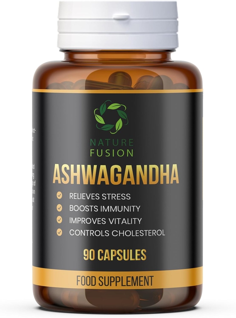 Nature Fusion | Ashwagandha Capsules 500mg - 90 Count | Supports Healhty Sleep, Boosts Immunity and Provides Healthy Response to Stress