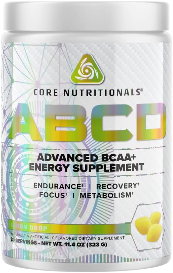 Core Nutritionals Platinum ABCD Advanced BCAA Energy Supplement, verbetert Endurance, Herstel, en Focus 30 Servings (Citroen Drop)