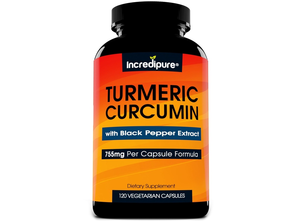 Kurkuma Curcumine Supplement w/BioPerine - 755mg Per Capsule, 120 Veggie Caps by Curcumin Incrediure