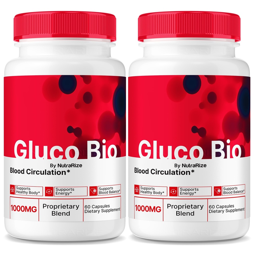 (2 Pack) GlucoBio Capsules, Officiële Gluco Bio Support Supplement, Alle natuurlijke formule ter ondersteuning van de algehele gezondheid en welzijn, Premium vitamine pillen, GlucoBio Reviews (120 capsules)