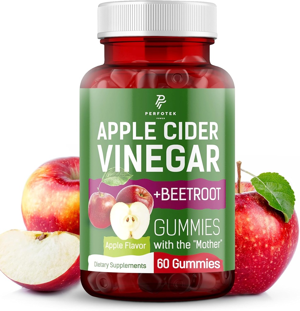 Apple Cider Vinegar Gummies - Natuurlijke appelsmaak - gezonde Keto Gummies - Niet GGO, Veganistisch, Glutenvrij - Apple Cider Gummies (60 stuks)