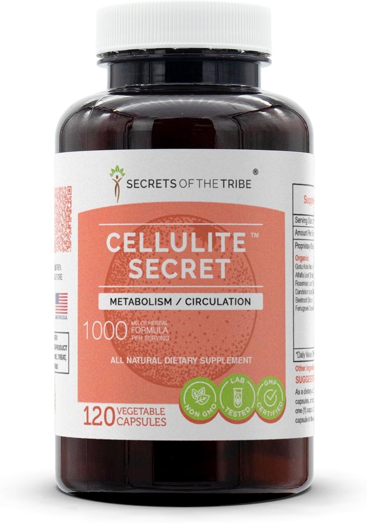 Cellulite Secret 120 Capsules, 1000 mg, Gotu Kola, Alfalfa, Rosemary, Dandelion, Beet Root, Fenugreek Metabolism/Circulation (120 Capsules)