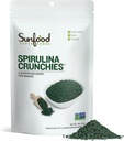 Sunfood Superfoods Spirulina Crunchies - Blue Green Algen, Spirulina Tablets, Chlorofyl Energy Bits van gedroogd poeder, Raw Vegan Algen Supplement, Non-GMO - 4 oz Bag