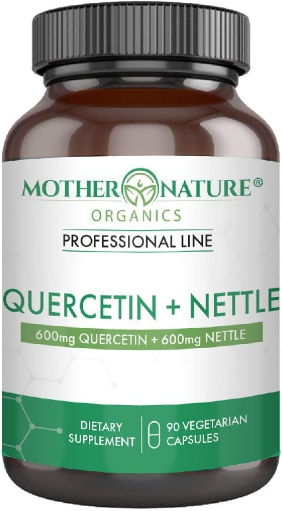 Quercetin 600mg & Nette 600mg - Natural Flavonoids Supplement for Seasonal Irritants, Immune Response, Healthy Aging and Longevity - Non Drowsy, Non GMO, Vegan - (90 Capsules)