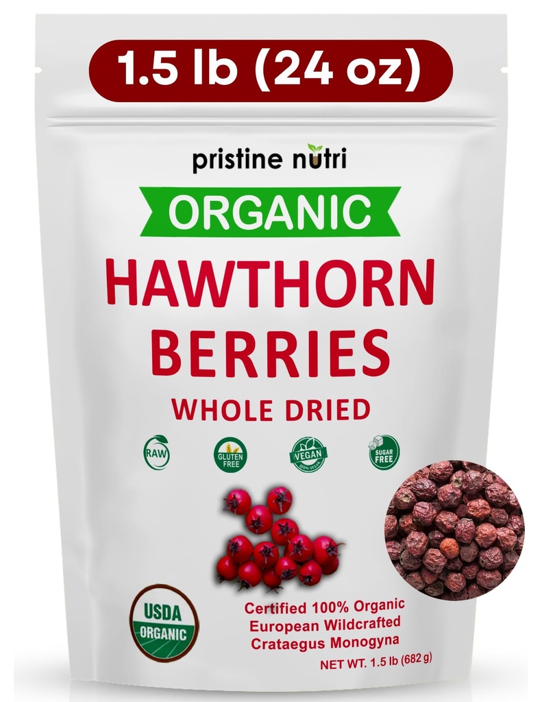 1,5 lbs (24 oz) 100% Biologische Hawthorn Bessen Gedroogde Bulk 