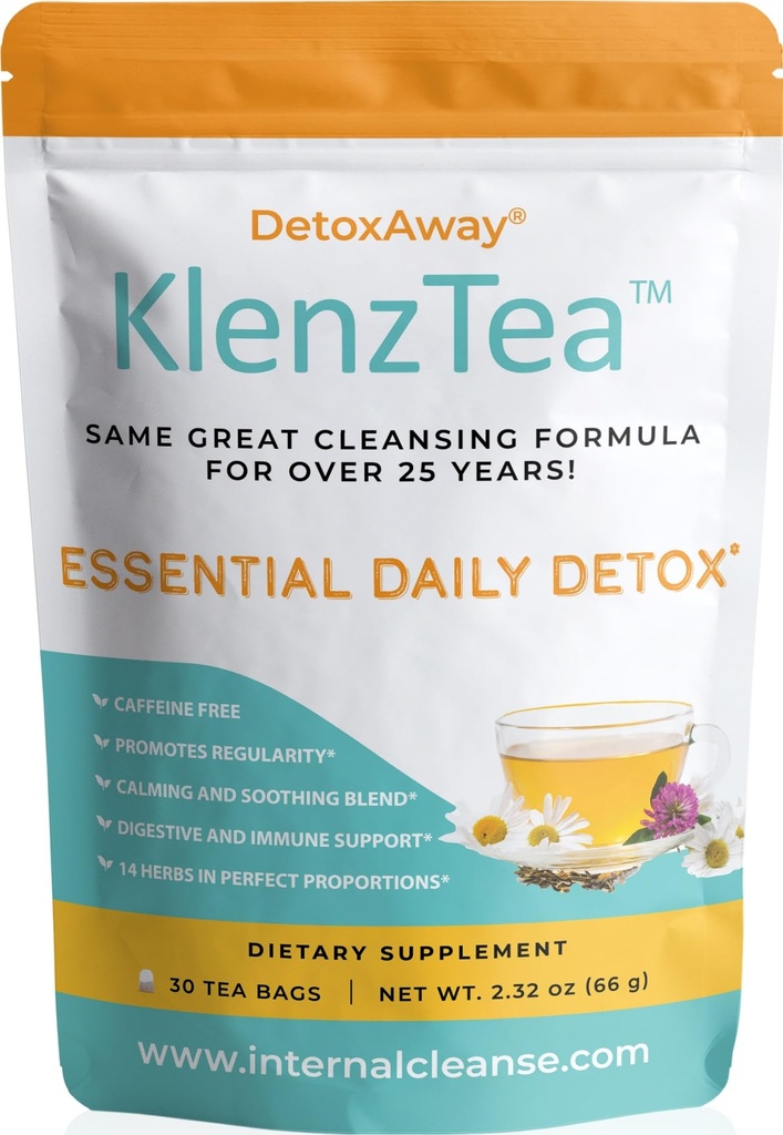 KlenzTea™ - DetoxAway® your Liver, Lymph, Colon & kidney with 14 Carefully-Selected Ingredients. (30 Tea Bags)