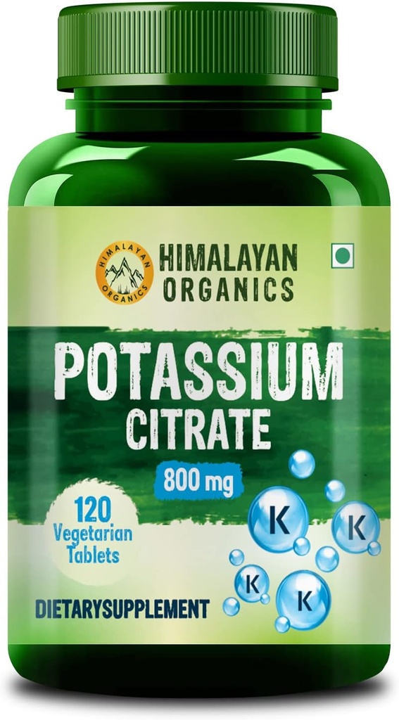 Himalaya Organics Kalium citraat 800mg Supplement voor mannen & vrouwen - 120 Veg tabletten