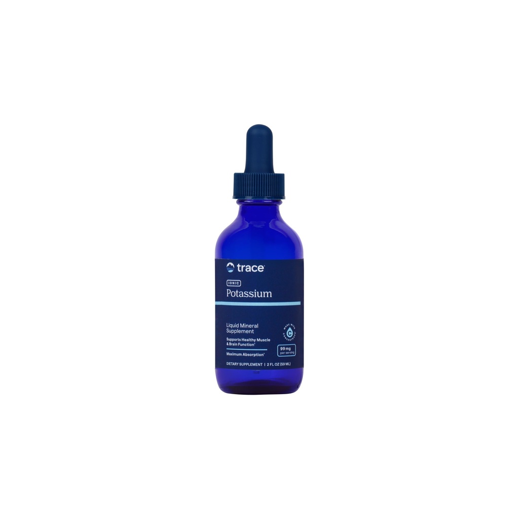 Trace Minerals Ionic Kalium - Liquid Kalium Supplement for Healthy Brain & Muscle Function - Zenuwondersteuning - Easy Absorptie - Vegan - Non-GMO - Unflavored - 2 fl oz (32 Servings)