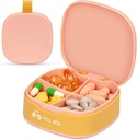 Naturetouch Pill Organizer, 4 keer per dag Portable Pill Box, Food Grade Daily Pill Case voor vrouwen en mannen die vitamine, medicijnen, supplementen, roze