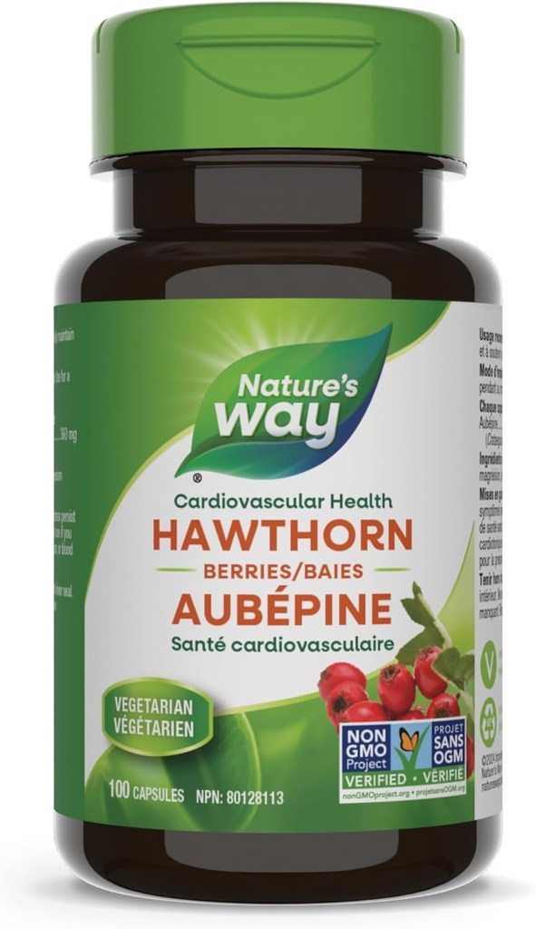 Nature's Way Hawthorn Bessen, Cardiovasculaire Gezondheid, 100 Vegetarische Capsules