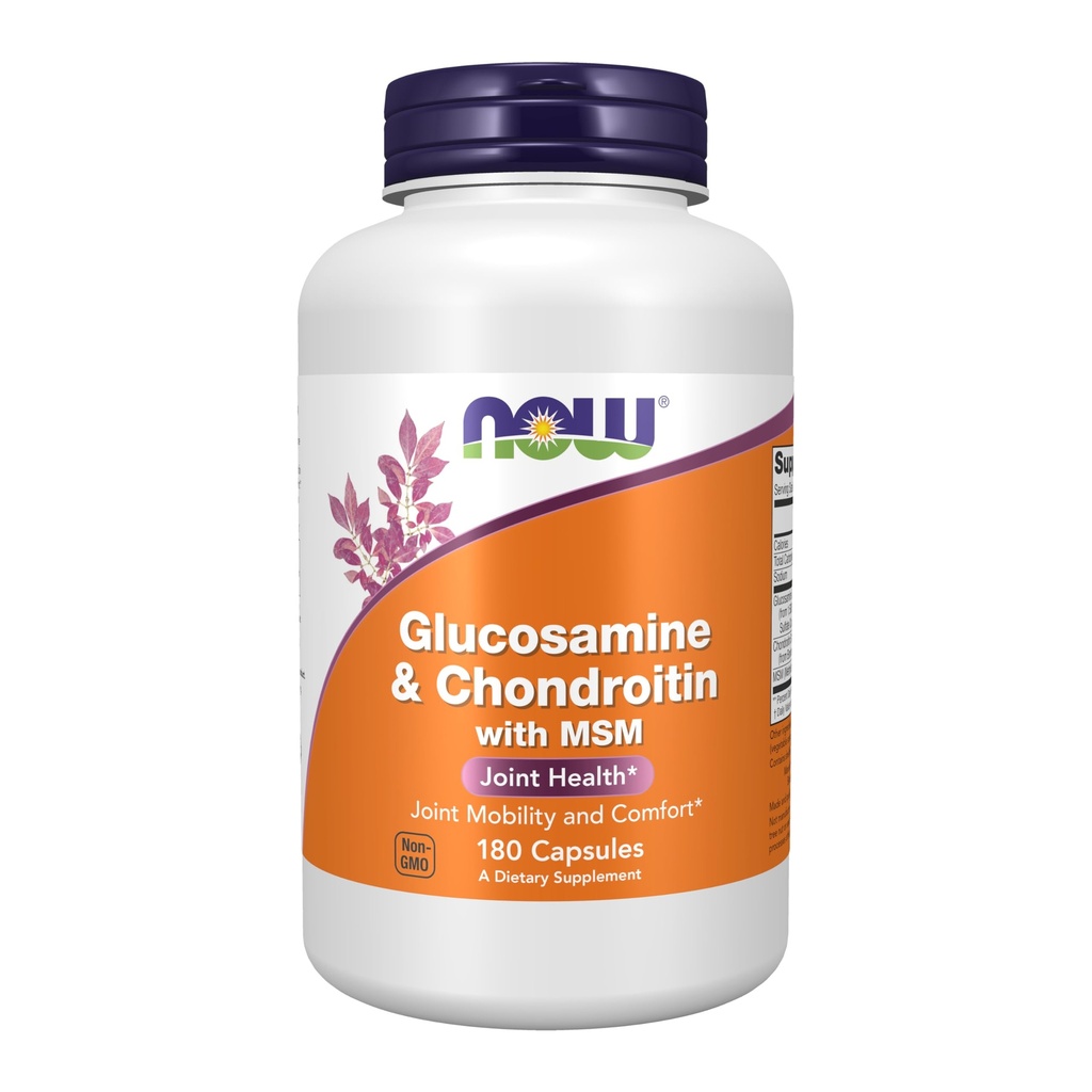 NOW Foods Glucosamine 1.1g, Chondroitin 1.2g, met MSM 300mg, 180 Capsules (verpakking van 2)