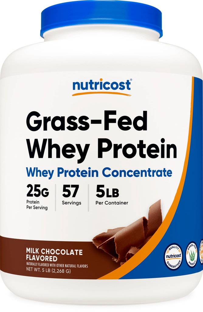 Nutricost Grass-Fed Wei eiwitconcentraat (chocolade) 5LBS - niet gedenatureerd, non-GMO, natuurlijke smaken ...